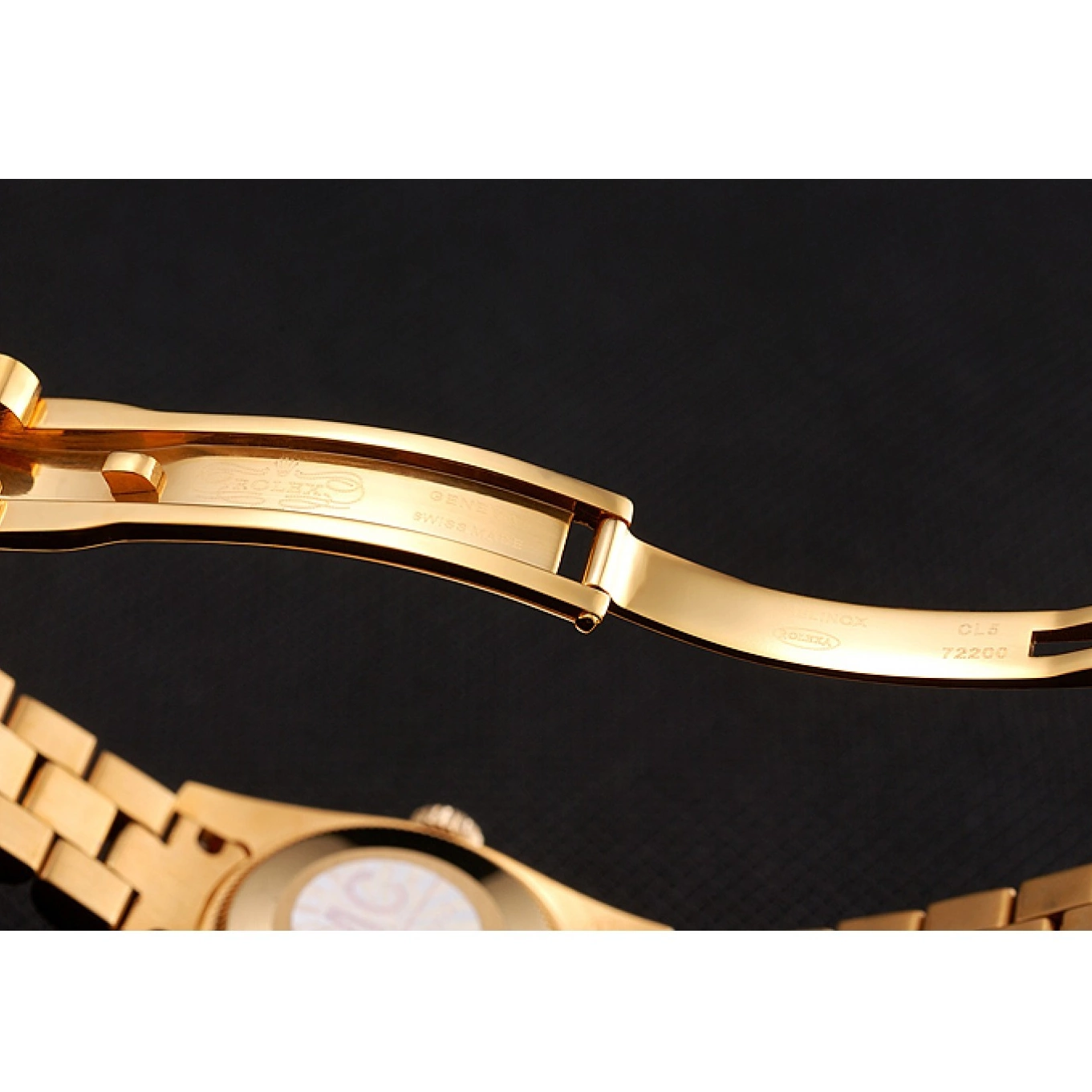 AAA Replica Watches Bracelet Diamond Dial 1453955 Swiss DayJust Pave Rolex Gold Diamond 0825